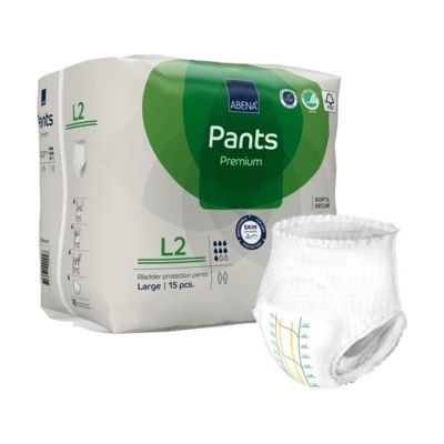 Unisex Adult Absorbent Underwear Abena® Premium Pants L2 Pull On with Tear Away Seams Large Disposable Heavy Absorbency