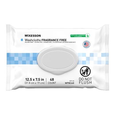Personal Cleansing Wipe McKesson Soft Pack Unscented 48 Count