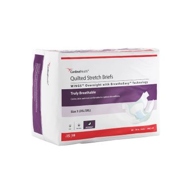 Unisex Incontinence Brief Wings™ Overnight Size 3 Disposable Heavy Absorbency