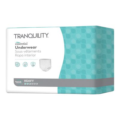 Unisex Adult Absorbent Underwear Tranquility® Essential Pull On with Tear Away Seams X-Large Disposable Heavy Absorbency