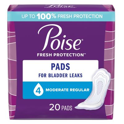 Bladder Control Pad Poise® Fresh Protection™ 10.9 Inch Length Moderate Absorbency Sodium Polyacrylate Core One Size Fits Most