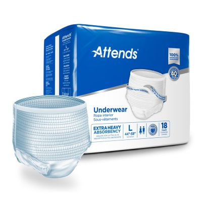 Unisex Adult Absorbent Underwear Attends® Care Pull On with Tear Away Seams Large Disposable Heavy Absorbency