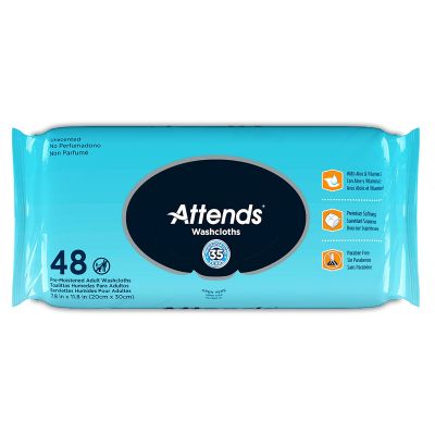 Personal Cleansing Wipe Attends® Soft Pack Unscented 48 Count