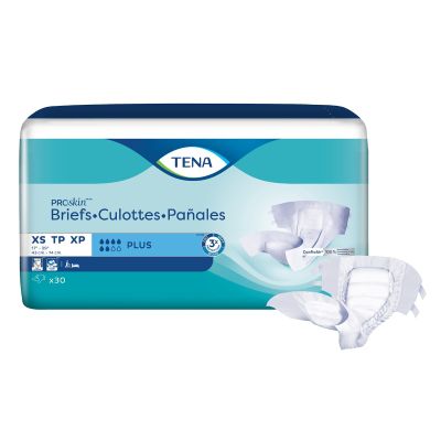 Unisex Adult Incontinence Brief TENA® ProSkin™ Plus X-Small Disposable Moderate Absorbency