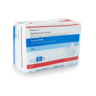 Unisex Adult Incontinence Brief Wings™ Super Quilted Large Disposable Heavy Absorbency